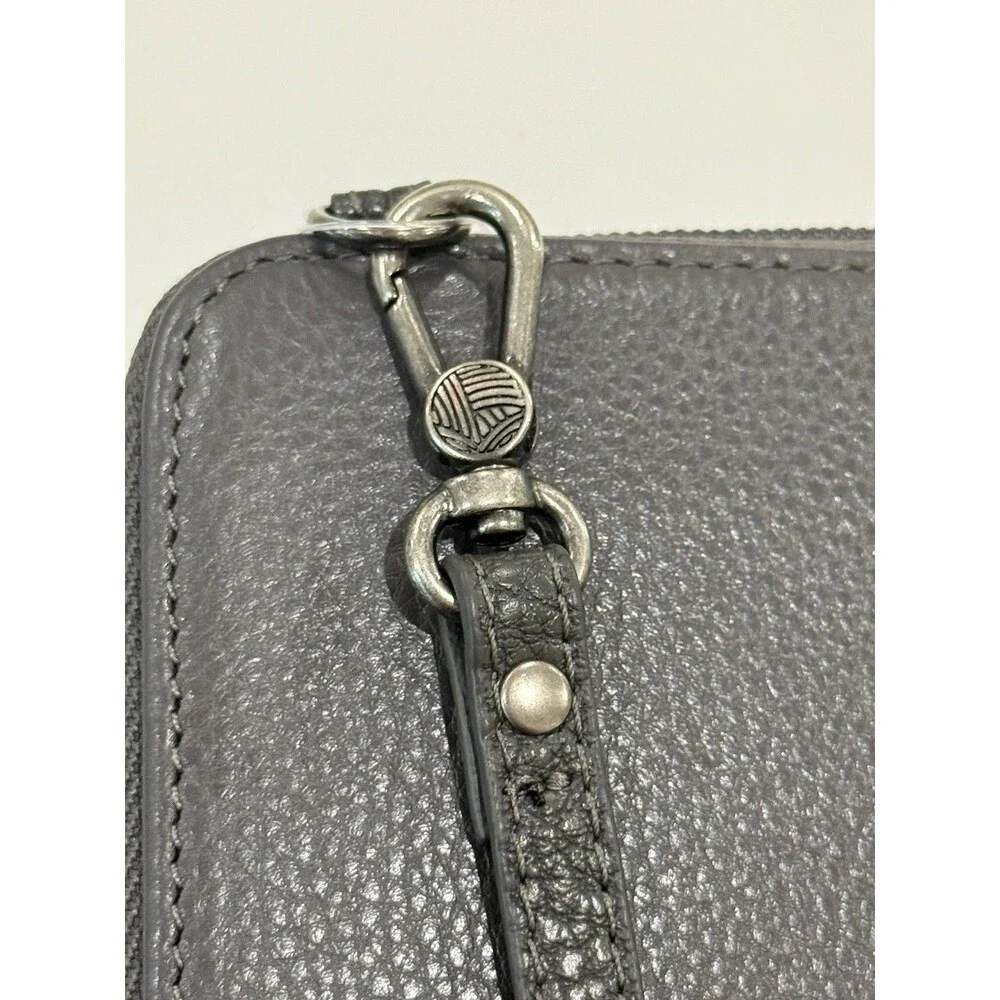 The Sak Iris Large Smartphone Crossbody Wristlet Gray Leather Studded